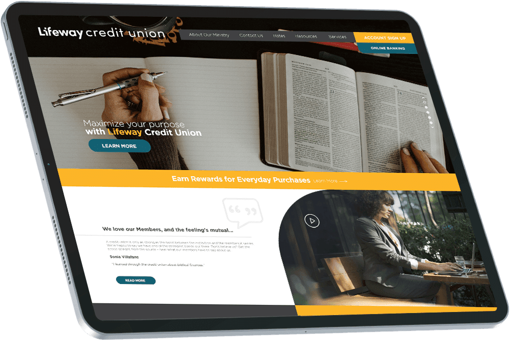 tablet example of a website design developed by the best web design company in nashville
