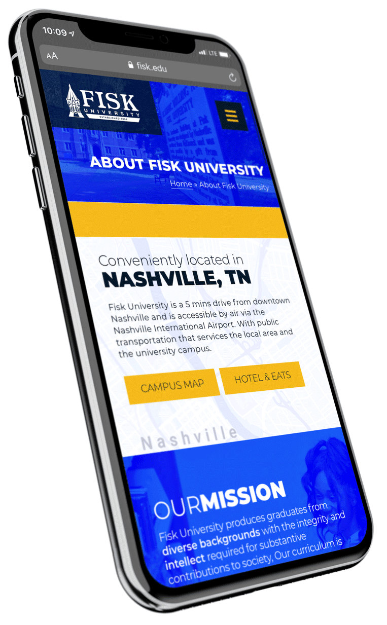 Nashville Mobile Web Design for Fisk by Nashville's Best Web Design and Digital Marketing Agency JLB.
